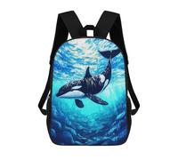 sinyumoney Sac À Dos 17inch Orca Whale Underwater Illustration Sac À Dos Scolaire Imprimé En 3D Pour Garçons Et Filles, Sac À Dos Pour Ordinateur Portable Pour Enfants/étudiants/adultes