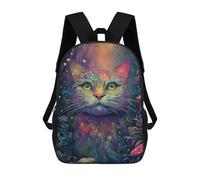 sinyumoney Sac À Dos 17inch Psychedelic Forest Cat Sac À Dos Scolaire Imprimé En 3D Pour Garçons Et Filles, Sac À Dos Pour Ordinateur Portable Pour Enfants/étudiants/adultes