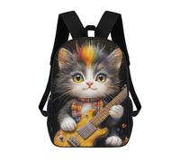 sinyumoney Sac À Dos 17inch Rainbow Kitty Guitarist Sac À Dos Scolaire Imprimé En 3D Pour Garçons Et Filles, Sac À Dos Pour Ordinateur Portable Pour Enfants/étudiants/adultes