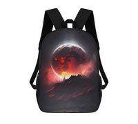 sinyumoney Sac À Dos 17inch Red Moon Sac À Dos Scolaire Imprimé En 3D Pour Garçons Et Filles, Sac À Dos Pour Ordinateur Portable Pour Enfants/étudiants/adultes
