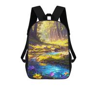 sinyumoney Sac À Dos 17inch River of Flowers Sac À Dos Scolaire Imprimé En 3D Pour Garçons Et Filles, Sac À Dos Pour Ordinateur Portable Pour Enfants/étudiants/adultes