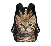sinyumoney Sac À Dos 17inch Royal Bengal Cat Portrait Sac À Dos Scolaire Imprimé En 3D Pour Garçons Et Filles, Sac À Dos Pour Ordinateur Portable Pour Enfants/étudiants/adultes