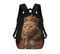 sinyumoney Sac À Dos 17inch Royal Cat Portrait-10 Sac À Dos Scolaire Imprimé En 3D Pour Garçons Et Filles, Sac À Dos Pour Ordinateur Portable Pour Enfants/étudiants/adultes