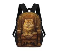 sinyumoney Sac À Dos 17inch Royal Persian Cat Throne-5 Sac À Dos Scolaire Imprimé En 3D Pour Garçons Et Filles, Sac À Dos Pour Ordinateur Portable Pour Enfants/étudiants/adultes