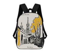 sinyumoney Sac À Dos 17inch Sagrada Familia Barcelona Illustration Sac À Dos Scolaire Imprimé En 3D Pour Garçons Et Filles, Sac À Dos Pour Ordinateur Portable Pour Enfants/étudiants/adultes