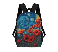 sinyumoney Sac À Dos 17inch Starry Night Poppies Canvas Wall Art -1 Sac À Dos Scolaire Imprimé En 3D Pour Garçons Et Filles, Sac À Dos Pour Ordinateur Portable Pour Enfants/étudiants/adultes