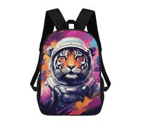 sinyumoney Sac À Dos 17inch Tiger Astronaut Space Art Print-1 Sac À Dos Scolaire Imprimé En 3D Pour Garçons Et Filles, Sac À Dos Pour Ordinateur Portable Pour Enfants/étudiants/adultes