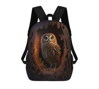 sinyumoney Sac À Dos 17inch Tree Trunk Owl Sac À Dos Scolaire Imprimé En 3D Pour Garçons Et Filles, Sac À Dos Pour Ordinateur Portable Pour Enfants/étudiants/adultes