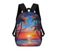 sinyumoney Sac À Dos 17inch Tropical Sunset Painting Sac À Dos Scolaire Imprimé En 3D Pour Garçons Et Filles, Sac À Dos Pour Ordinateur Portable Pour Enfants/étudiants/adultes