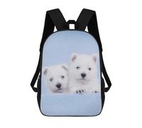 sinyumoney Sac À Dos 17inch Two Bue Westies Sac À Dos Scolaire Imprimé En 3D Pour Garçons Et Filles, Sac À Dos Pour Ordinateur Portable Pour Enfants/étudiants/adultes