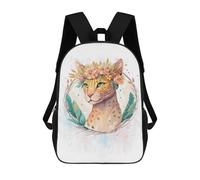 sinyumoney Sac À Dos 17inch Watercolor Ocicat Flower Sac À Dos Scolaire Imprimé En 3D Pour Garçons Et Filles, Sac À Dos Pour Ordinateur Portable Pour Enfants/étudiants/adultes