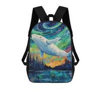 sinyumoney Sac À Dos 17inch Whale Aurora Reflection Painting Sac À Dos Scolaire Imprimé En 3D Pour Garçons Et Filles, Sac À Dos Pour Ordinateur Portable Pour Enfants/étudiants/adultes
