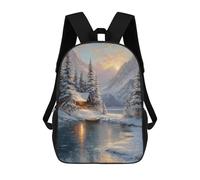 sinyumoney Sac À Dos 17inch Winter Cabin by The Lake Sac À Dos Scolaire Imprimé En 3D Pour Garçons Et Filles, Sac À Dos Pour Ordinateur Portable Pour Enfants/étudiants/adultes