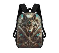 sinyumoney Sac À Dos 17inch Wolf Warrior Art Print Sac À Dos Scolaire Imprimé En 3D Pour Garçons Et Filles, Sac À Dos Pour Ordinateur Portable Pour Enfants/étudiants/adultes