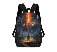 sinyumoney Sac À Dos 3D Amusant Et Cool Pour Adolescents (garçons Et Filles) Astronaut on Alien Planet Sac À Dos Imprimé 3D Pour Enfants, Sac D'école Primaire 17inch