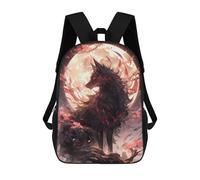 sinyumoney Sac À Dos 3D Amusant Et Cool Pour Adolescents (garçons Et Filles) Black Sakura Kitsune Sac À Dos Imprimé 3D Pour Enfants, Sac D'école Primaire 17inch