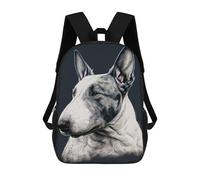 sinyumoney Sac À Dos 3D Amusant Et Cool Pour Adolescents (garçons Et Filles) Bull Terrier Dog Portrait Sac À Dos Imprimé 3D Pour Enfants, Sac D'école Primaire 17inch
