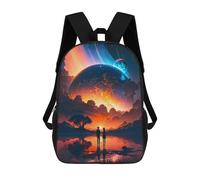 sinyumoney Sac À Dos 3D Amusant Et Cool Pour Adolescents (garçons Et Filles) Couple Galaxy Realm Planet Sac À Dos Imprimé 3D Pour Enfants, Sac D'école Primaire 17inch