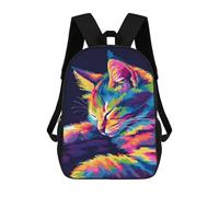 sinyumoney Sac À Dos 3D Amusant Et Cool Pour Adolescents (garçons Et Filles) Cute Popart Pixel Cat Sac À Dos Imprimé 3D Pour Enfants, Sac D'école Primaire 17inch