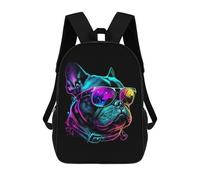 sinyumoney Sac À Dos 3D Amusant Et Cool Pour Adolescents (garçons Et Filles) French Bulldog Sac À Dos Imprimé 3D Pour Enfants, Sac D'école Primaire 17inch