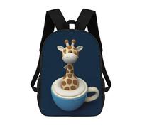sinyumoney Sac À Dos 3D Amusant Et Cool Pour Adolescents (garçons Et Filles) Giraffe in Coffe Cup 2 Sac À Dos Imprimé 3D Pour Enfants, Sac D'école Primaire 17inch