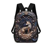 sinyumoney Sac À Dos 3D Amusant Et Cool Pour Adolescents (garçons Et Filles) Golden Red Steampunk Fox Sac À Dos Imprimé 3D Pour Enfants, Sac D'école Primaire 17inch