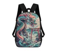 sinyumoney Sac À Dos 3D Amusant Et Cool Pour Adolescents (garçons Et Filles) Mythical Sea Dragon Beast Sac À Dos Imprimé 3D Pour Enfants, Sac D'école Primaire 17inch