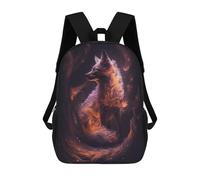 sinyumoney Sac À Dos 3D Amusant Et Cool Pour Adolescents (garçons Et Filles) Nine Tailed Fox in Space Sac À Dos Imprimé 3D Pour Enfants, Sac D'école Primaire 17inch