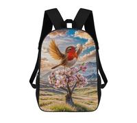 sinyumoney Sac À Dos 3D Amusant Et Cool Pour Adolescents (garçons Et Filles) Robin Singing in Spring Sac À Dos Imprimé 3D Pour Enfants, Sac D'école Primaire 17inch