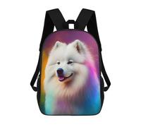 sinyumoney Sac À Dos 3D Amusant Et Cool Pour Adolescents (garçons Et Filles) Samoyed Dog Colorful Sac À Dos Imprimé 3D Pour Enfants, Sac D'école Primaire 17inch
