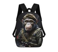 sinyumoney Sac À Dos 3D Amusant Et Cool Pour Adolescents (garçons Et Filles) Soldier Chimpanzee Funny Sac À Dos Imprimé 3D Pour Enfants, Sac D'école Primaire 17inch