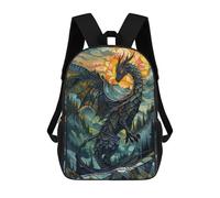 sinyumoney Sac À Dos 3D Amusant Et Cool Pour Adolescents (garçons Et Filles) Stained Glass Dragon Tail Sac À Dos Imprimé 3D Pour Enfants, Sac D'école Primaire 17inch