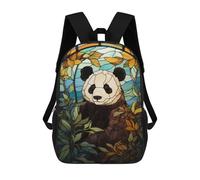 sinyumoney Sac À Dos 3D Amusant Et Cool Pour Adolescents (garçons Et Filles) Stained Glass Panda Sac À Dos Imprimé 3D Pour Enfants, Sac D'école Primaire 17inch