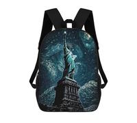 sinyumoney Sac À Dos 3D Amusant Et Cool Pour Adolescents (garçons Et Filles) Statue of Liberty Painting Sac À Dos Imprimé 3D Pour Enfants, Sac D'école Primaire 17inch