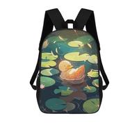 sinyumoney Sac À Dos 3D Amusant Et Cool Pour Adolescents (garçons Et Filles) Tranquil Duck In A Pond Sac À Dos Imprimé 3D Pour Enfants, Sac D'école Primaire 17inch
