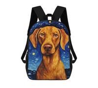 sinyumoney Sac À Dos 3D Amusant Et Cool Pour Adolescents (garçons Et Filles) Vizsla Dog Starry Night Sac À Dos Imprimé 3D Pour Enfants, Sac D'école Primaire 17inch