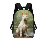 sinyumoney Sac À Dos 3D Amusant Et Cool Pour Adolescents (garçons Et Filles) White Bull Terrier Sac À Dos Imprimé 3D Pour Enfants, Sac D'école Primaire 17inch