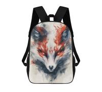 sinyumoney Sac À Dos 3D Amusant Et Cool Pour Adolescents (garçons Et Filles) White Kitsune Fox Painting Sac À Dos Imprimé 3D Pour Enfants, Sac D'école Primaire 17inch