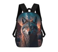 sinyumoney Sac À Dos 3D Amusant Et Cool Pour Adolescents (garçons Et Filles) Wolf Is Waiting Sac À Dos Imprimé 3D Pour Enfants, Sac D'école Primaire 17inch