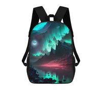 sinyumoney Sac À Dos 3D Aurora Moon Night Sac D'école Pour Garçons, Sac À Livres, Sac À Dos Tendance Pour Ordinateur Portable, Sac À Dos Pour Garçons Et Filles 17inch