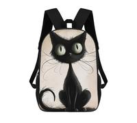 sinyumoney Sac À Dos 3D Black Cat 2 Sac D'école Pour Garçons, Sac À Livres, Sac À Dos Tendance Pour Ordinateur Portable, Sac À Dos Pour Garçons Et Filles 17inch