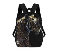 sinyumoney Sac À Dos 3D Black Golden Tiger Sac D'école Pour Garçons, Sac À Livres, Sac À Dos Tendance Pour Ordinateur Portable, Sac À Dos Pour Garçons Et Filles 17inch