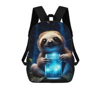 sinyumoney Sac À Dos 3D Cute Sloth Luminous Glow Sac D'école Pour Garçons, Sac À Livres, Sac À Dos Tendance Pour Ordinateur Portable, Sac À Dos Pour Garçons Et Filles 17inch