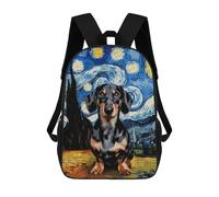 sinyumoney Sac À Dos 3D Dachshund Starry Night Sac D'école Pour Garçons, Sac À Livres, Sac À Dos Tendance Pour Ordinateur Portable, Sac À Dos Pour Garçons Et Filles 17inch