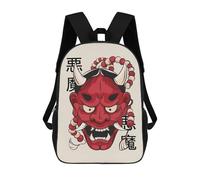 sinyumoney Sac À Dos 3D Hannya Demon Mask Tattoo Sac D'école Pour Garçons, Sac À Livres, Sac À Dos Tendance Pour Ordinateur Portable, Sac À Dos Pour Garçons Et Filles 17inch