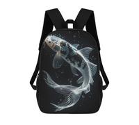 sinyumoney Sac À Dos 3D Koi Sac D'école Pour Garçons, Sac À Livres, Sac À Dos Tendance Pour Ordinateur Portable, Sac À Dos Pour Garçons Et Filles 17inch