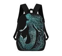 sinyumoney Sac À Dos 3D Mermaid Silhouette Sac D'école Pour Garçons, Sac À Livres, Sac À Dos Tendance Pour Ordinateur Portable, Sac À Dos Pour Garçons Et Filles 17inch