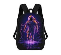 sinyumoney Sac À Dos 3D Neon Astronaut Sac D'école Pour Garçons, Sac À Livres, Sac À Dos Tendance Pour Ordinateur Portable, Sac À Dos Pour Garçons Et Filles 17inch
