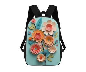 sinyumoney Sac À Dos 3D Paper Flowers Retro Sac D'école Pour Garçons, Sac À Livres, Sac À Dos Tendance Pour Ordinateur Portable, Sac À Dos Pour Garçons Et Filles 17inch