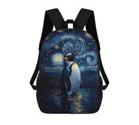 sinyumoney Sac À Dos 3D Penguin Under Starry Night Sac D'école Pour Garçons, Sac À Livres, Sac À Dos Tendance Pour Ordinateur Portable, Sac À Dos Pour Garçons Et Filles 17inch